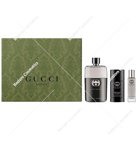 Gucci Guilty pour homme woda toaletowa 90 ml spray + mini woda toaletowa 15m ml + dezodorant w sztyfcie 75ml