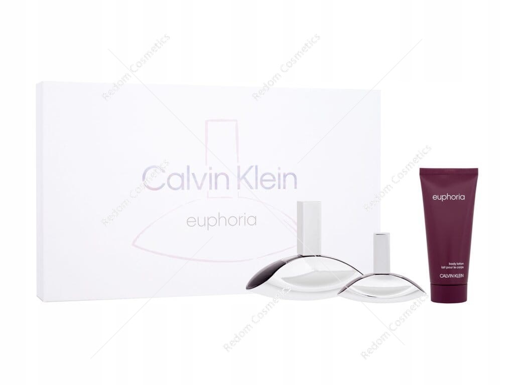 Calvin Klein Euphoria woda perfumowana 100 ml spray + woda perfumowana 30 ml spray+ balsam do ciała 100 ml