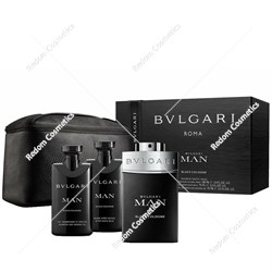 Bvlgari Man In Black Cologne woda perfumowana 100 ml + balsam po goleniu 75 ml + żel pod prysznic 75 ml + kosmetyczka
