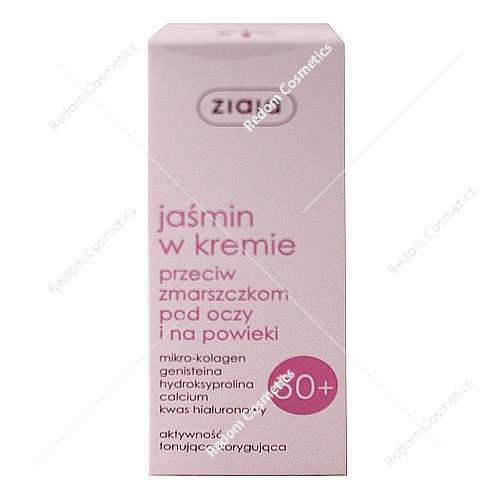 Ziaja Jaśminiowa 50+ jaśmin w kremie przeciw zmarszczkom 50+ pod oczy i na powieki 15 ml