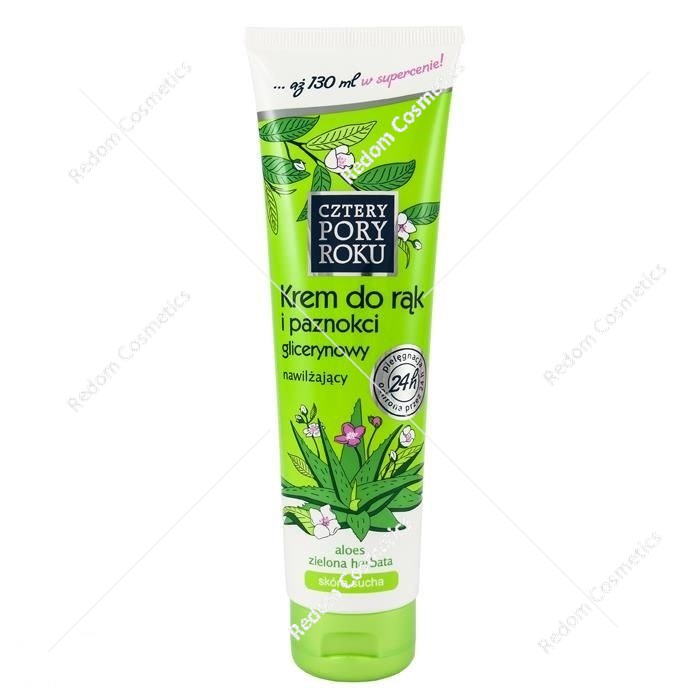 Cztery Pory Roku glicerynowy  krem do rąk i paznokci nawilżający aloes 130ml