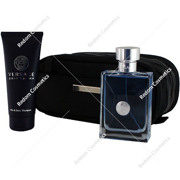 Versace Pour Homme woda toaletowa 100 ml spray + żel pod prysznic 100 ml + kosmetyczka