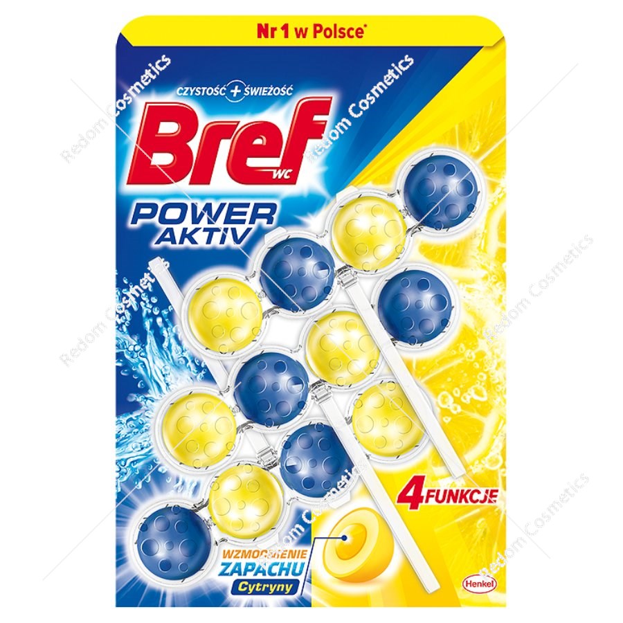BREF Power Aktiv Fresh zawieszka do WC 3x50g Lemon