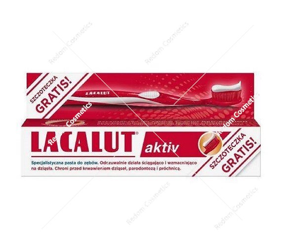 Lacalut Aktiv Zestaw Pasta do zębów 75ml+ szczoteczka