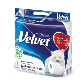 Velvet papier 4 rolki biały