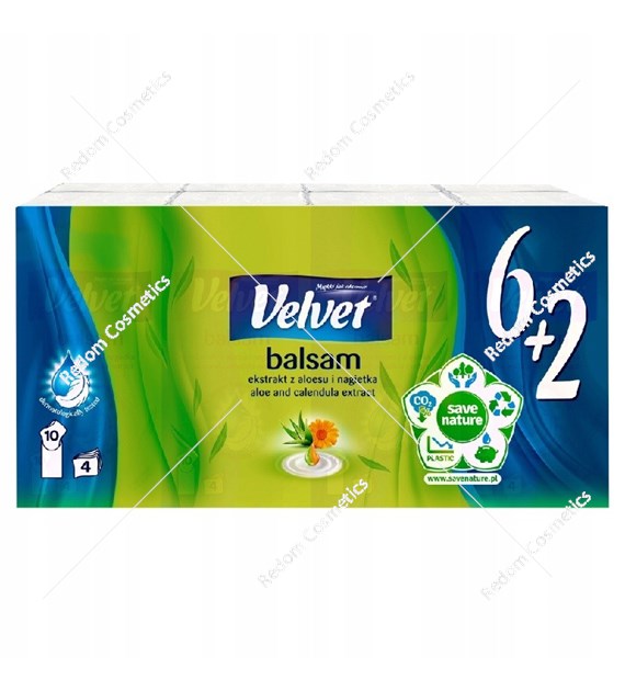 Velvet Balsam chusteczki opakowanie 6 pakiecików po 9 sztuk