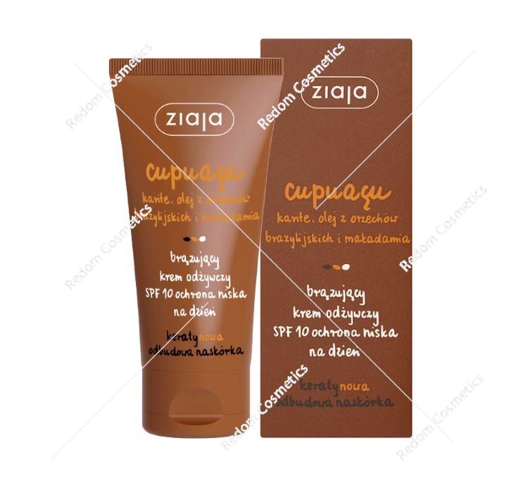 Ziaja cupuacu brązujący krem odżywczy SPF 10 na dzień 50ml.