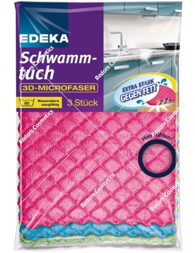 Edeka ściereczki Schwammtuch Microfaser 3 sztuki