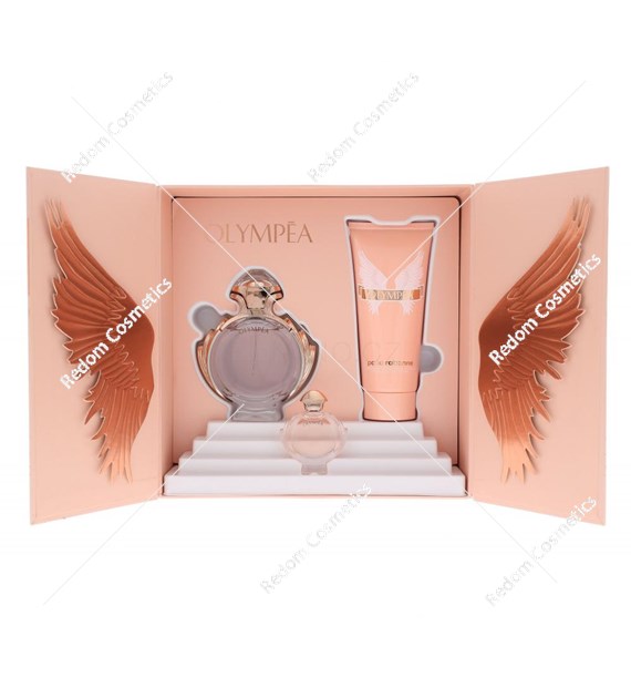 Paco Rabanne Olympea woda perfumowana 80 ml spray + balsam do ciała 100 ml + woda perfumowana 6 ml