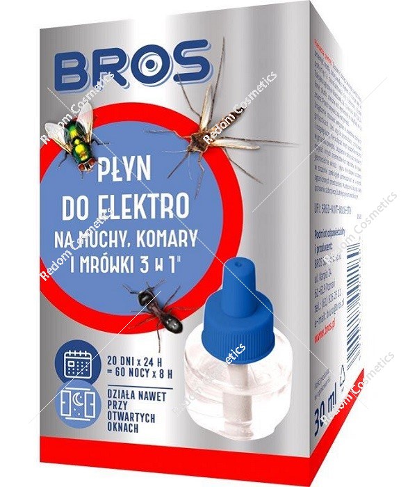 Bros elektro płyn na muchy, komary i mrówki 40 ml