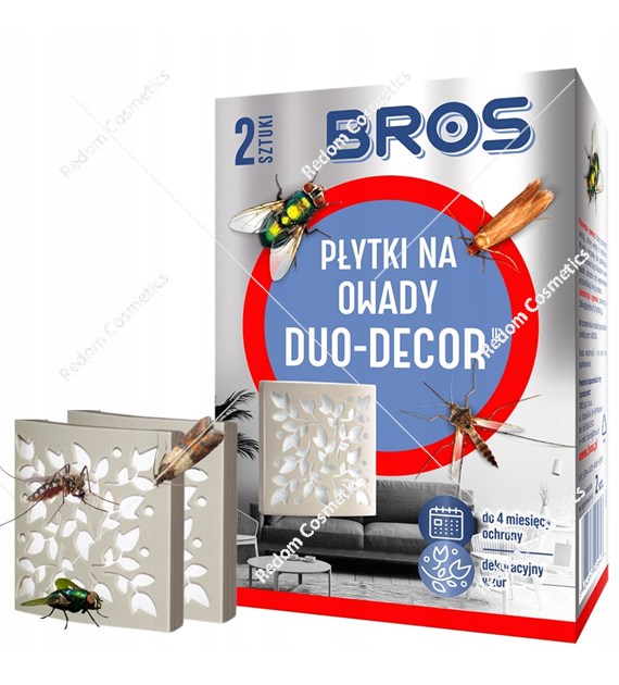 BROS płytki na owady Duo-Decor komary, muszki, meszki, mole, muchy 2 szt.