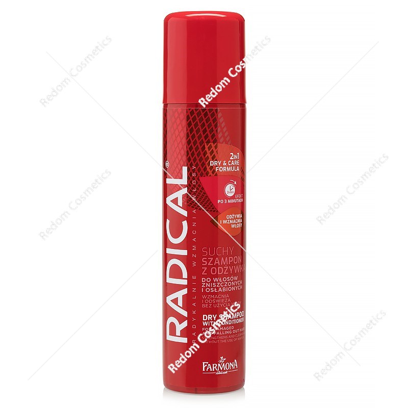 Farmaona RADICAL Suchy szampon z odżywką do włosów zniszczonych i osłabionych 180ml