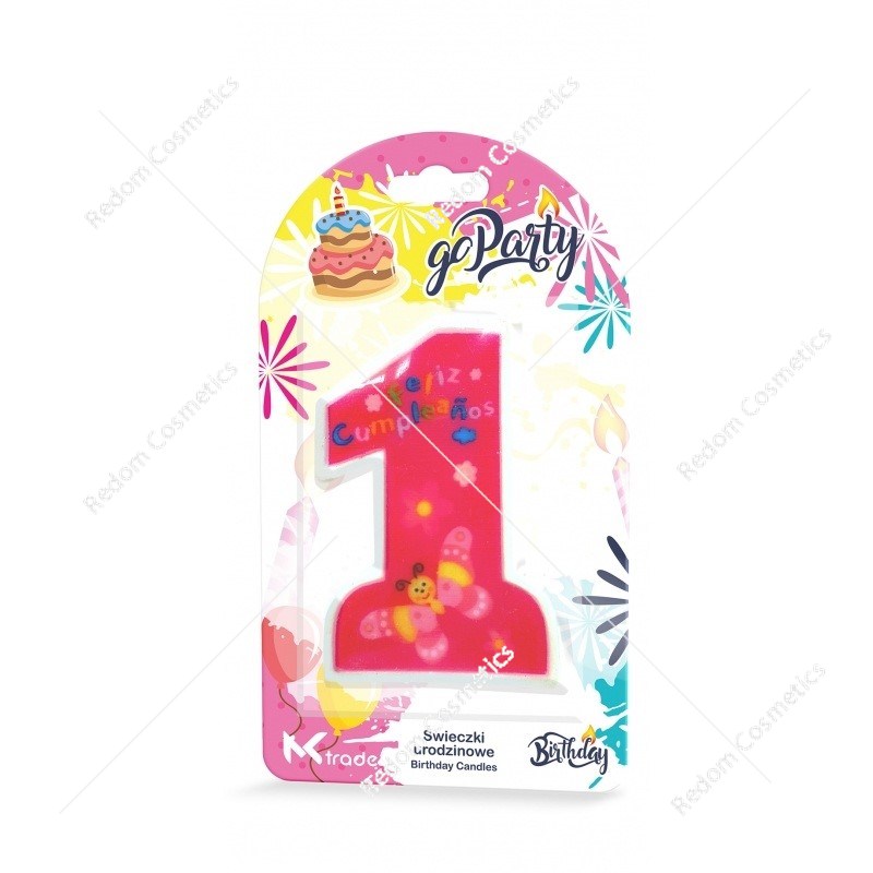 Świeczka urodzinowa  1  różowa
10 x 6,5 cm 1 szt