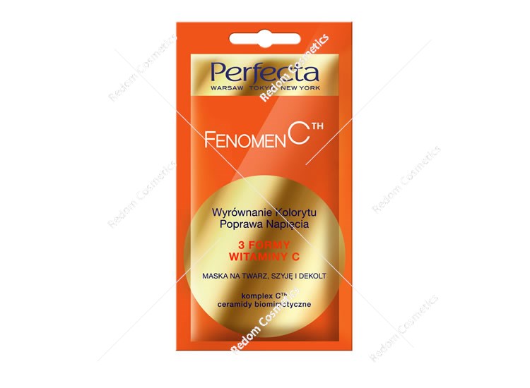 Dax Cosmetics PERFECTA FENOMEN C MASKA NA TWARZ, SZYJĘ I DEKOLT WYRÓWNANIE KOLORYTU, POPRAWA NAPIĘCIA 8ml