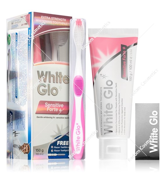 White Glo Sensitive Forte+ wybielająca pasta do wrażliwych zębów 100 ml