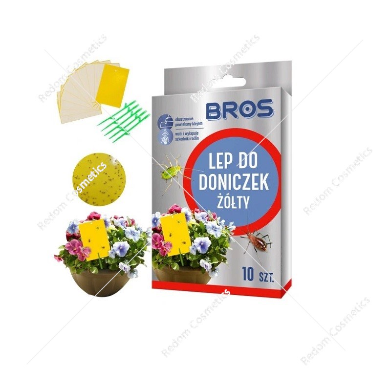 Bros żółty lep do doniczek 10 sztuk