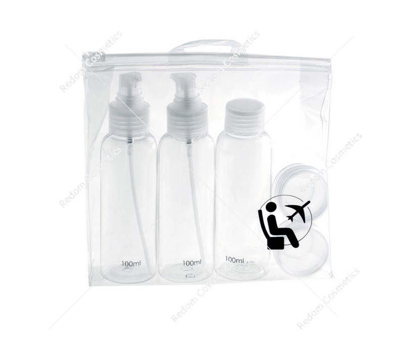 Podróżny zestaw pojemników na kosmetyki w kosmetyczce