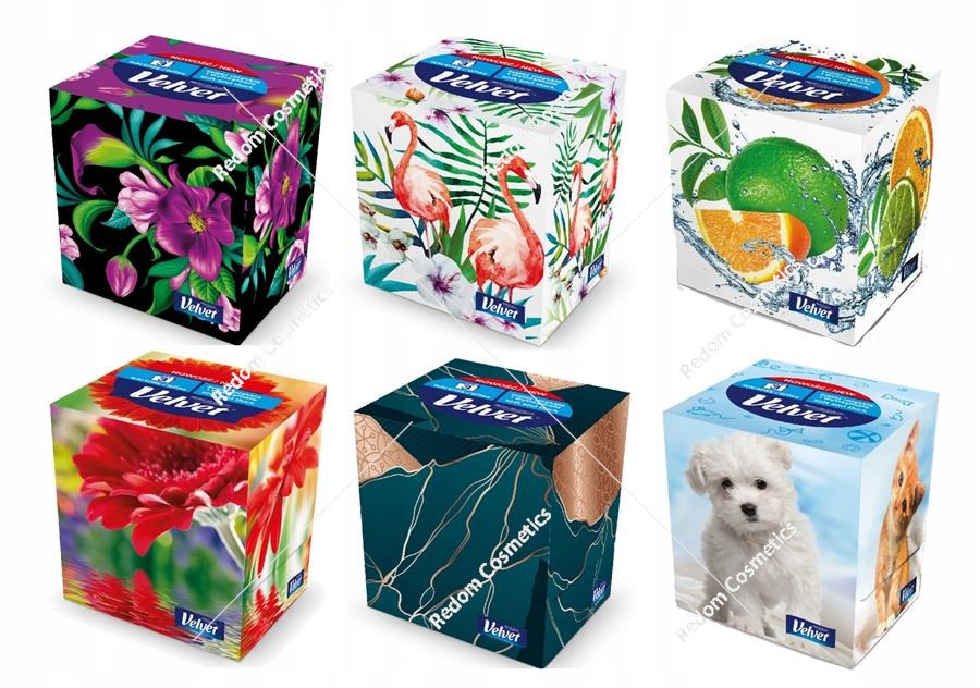 Velvet chusteczki 3-warstwowe 60 sztuk kartonik