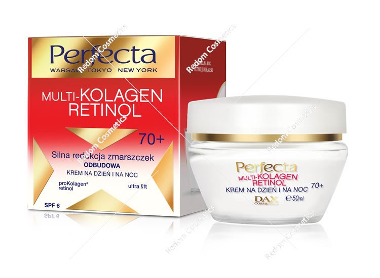 DaxPerfecta Multi-Kolagen Retinol krem na dzień i na noc 70+ redukcja zmarszczek, odbudowa 50ml