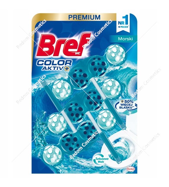 Bref Blue Color Activ zawieszka do WC 3x50g morska