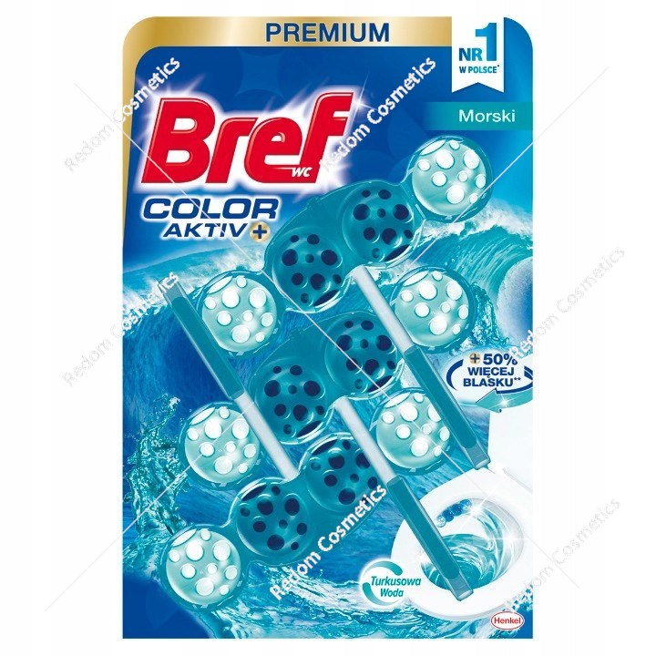 Bref Blue Color Activ zawieszka do WC 3x50g morska