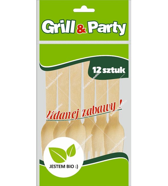 Grill & Party BIO widelce drewniane 12 sztuk