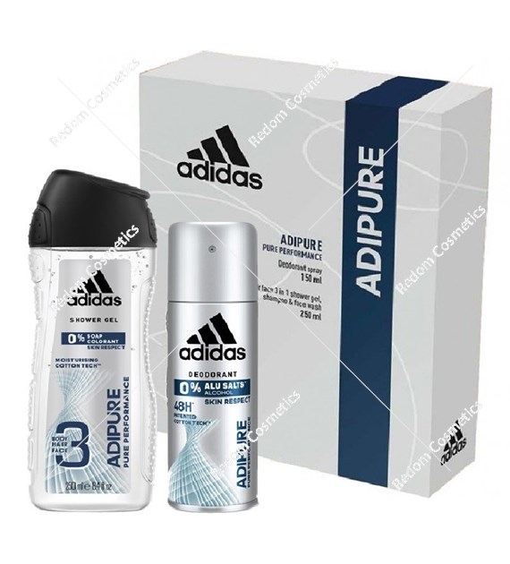 Adidas Adipure men dezodorant spray 150 ml + żel pod prysznic 250 ml