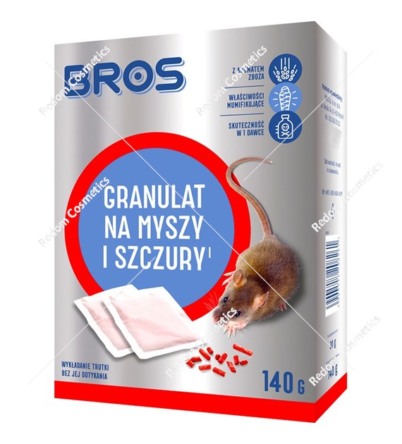 Bros granulat na myszy i szczury 140 g.