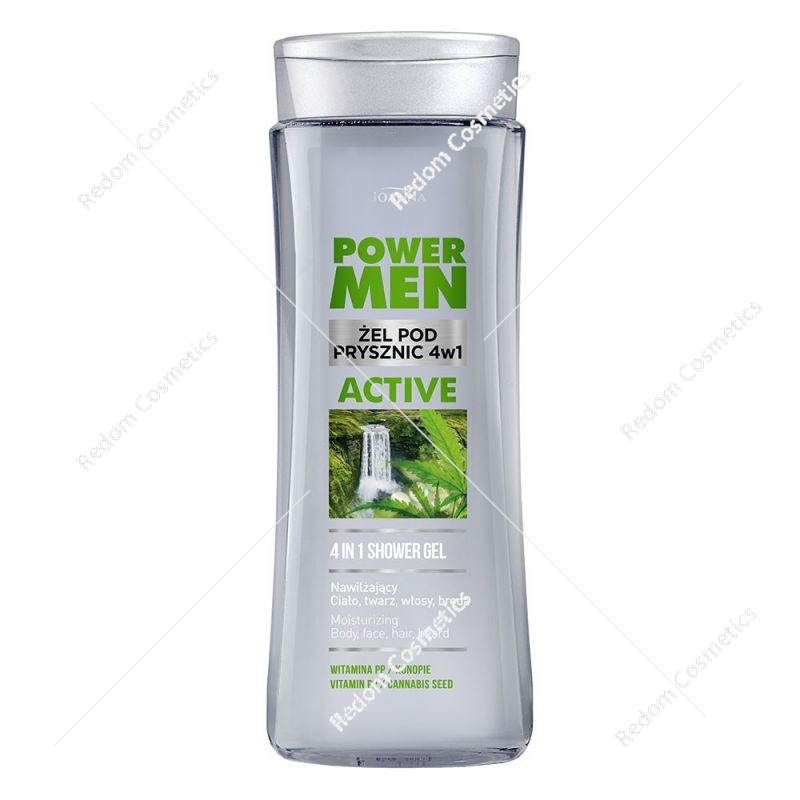 Joanna Naturia Power Men szampon-żel pod prysznic 4 w1 dla mężczyzn Konopie 300ml.