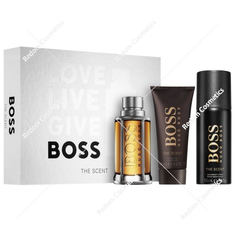 Boss The Scent woda toaletowa męska100ml + dezodorant 150ml + żel pod prysznic 100ml