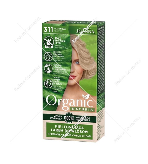 Joanna NATURIA ORGANIC Vegan Farba Platynowy 311