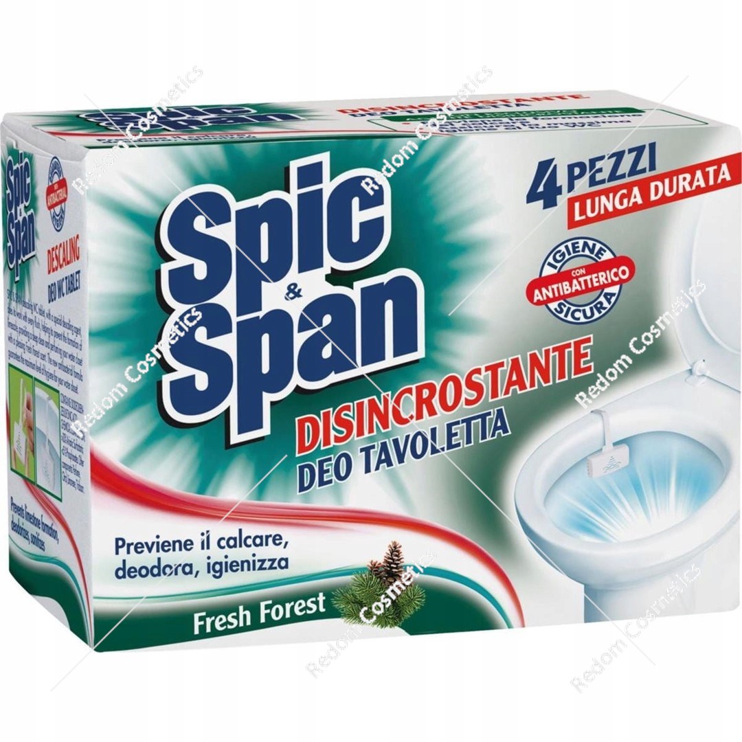 Spic&Span kostki do wc z odkamieniaczem 4 szt Fresh Forest