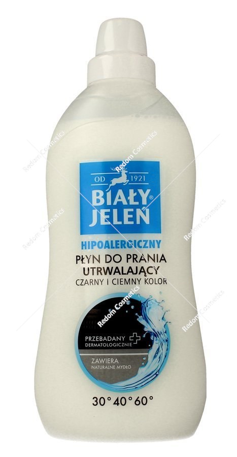 Biały Jeleń płyn do prania utrwalający czarny i ciemny kolor 1L