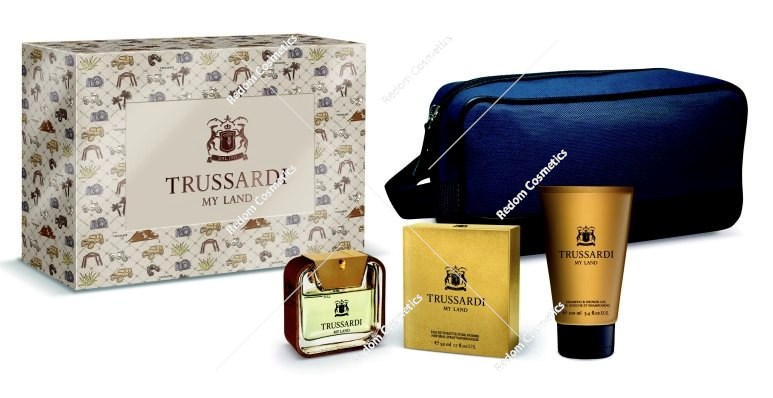 Trussardi My Land men woda toaletowa 100 ml + SHG 100 ml + kosmetyczka