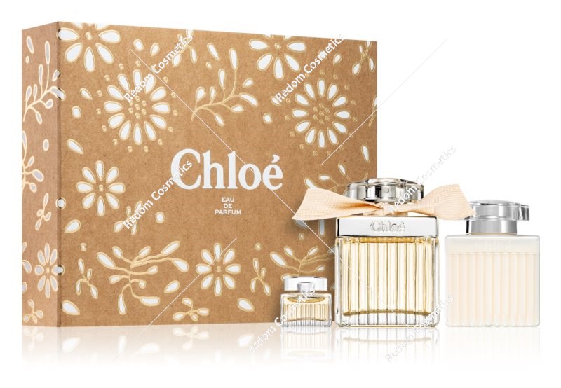 Chloé Chloe woda perfumowana 75 ml spray + perfumowane mleczko do ciała 100 ml + woda perfumowana mini 5 ml