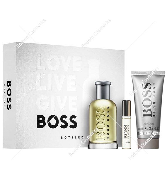 Boss Bottled woda toaletowa 100ml + woda toaletowa 10ml + żel pod prysznic 100ml