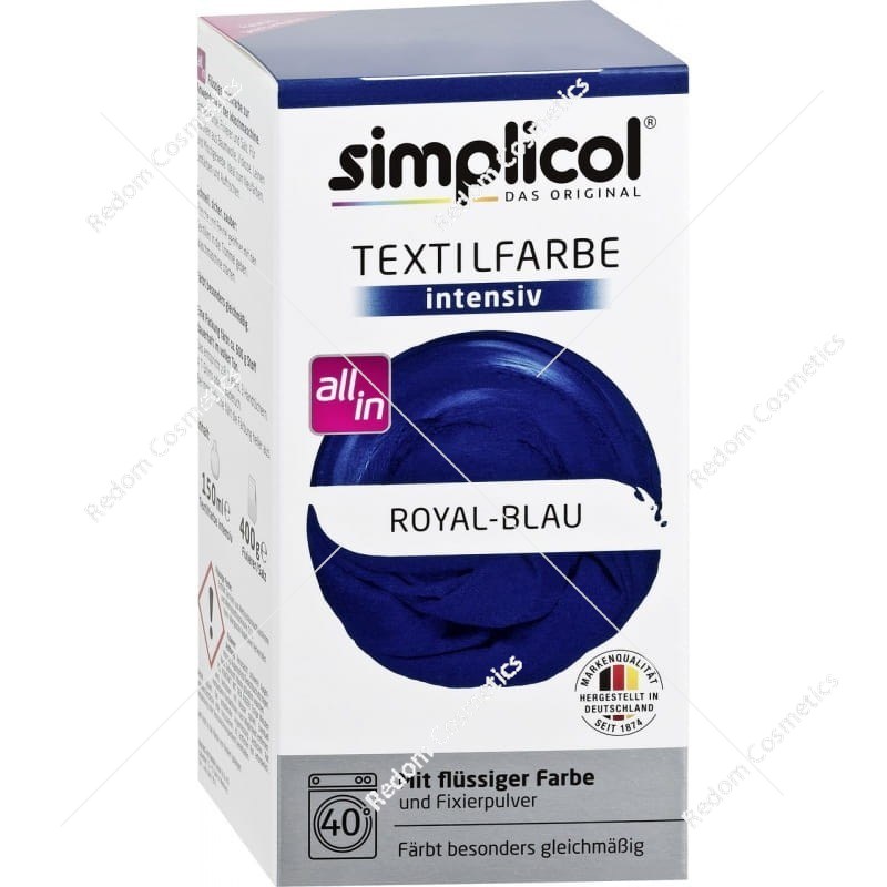 SIMPLICOL Barwnik do tkanin Intensywny Niebieski Kobaltowy 560g