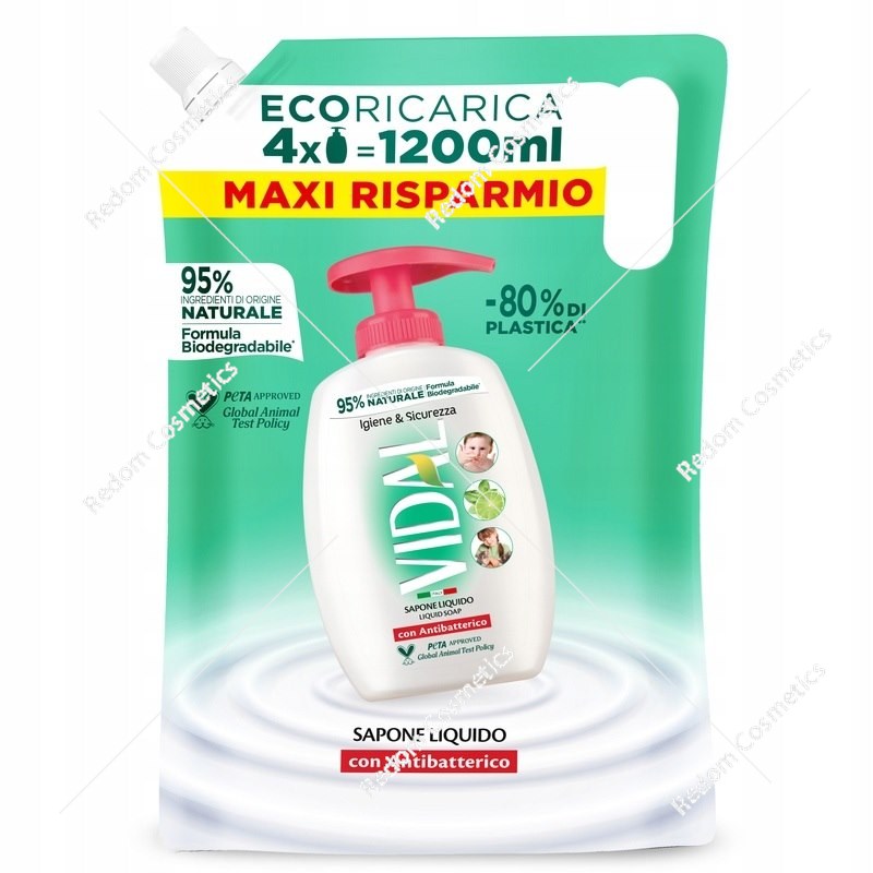 Vidal mydło w płynie Antibacterial uzupełnienie 1.2 litra