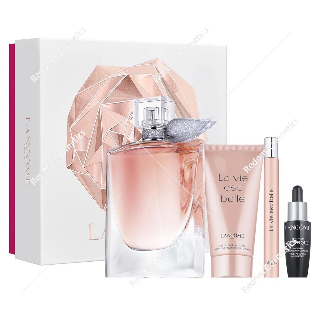 Lancome La Vie Est Belle woda perfumowana 100 ml spray + woda perfumowana 10 ml + mleczko do ciała 50 ml + serum 7 ml