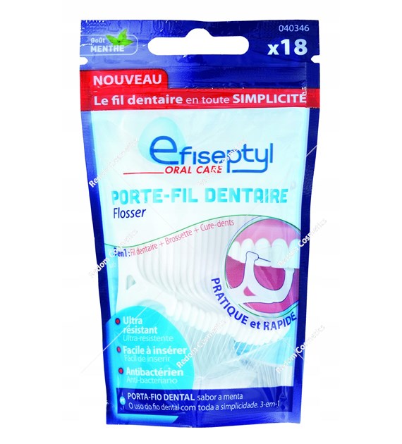 EFISEPTIL nić dentystyczna flosser 3w1 szczoteczka 18 sztukowe/opakowanie