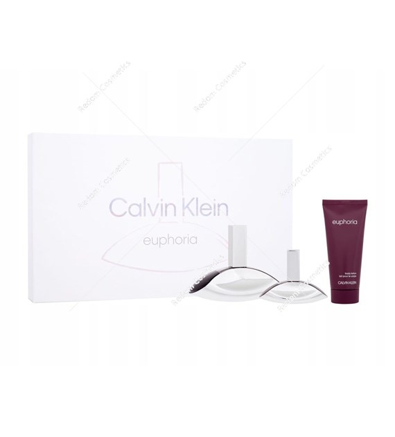 Calvin Klein Euphoria woda perfumowana 100 ml + woda perfumowana 30 ml spray+ balsam do ciała 100 ml