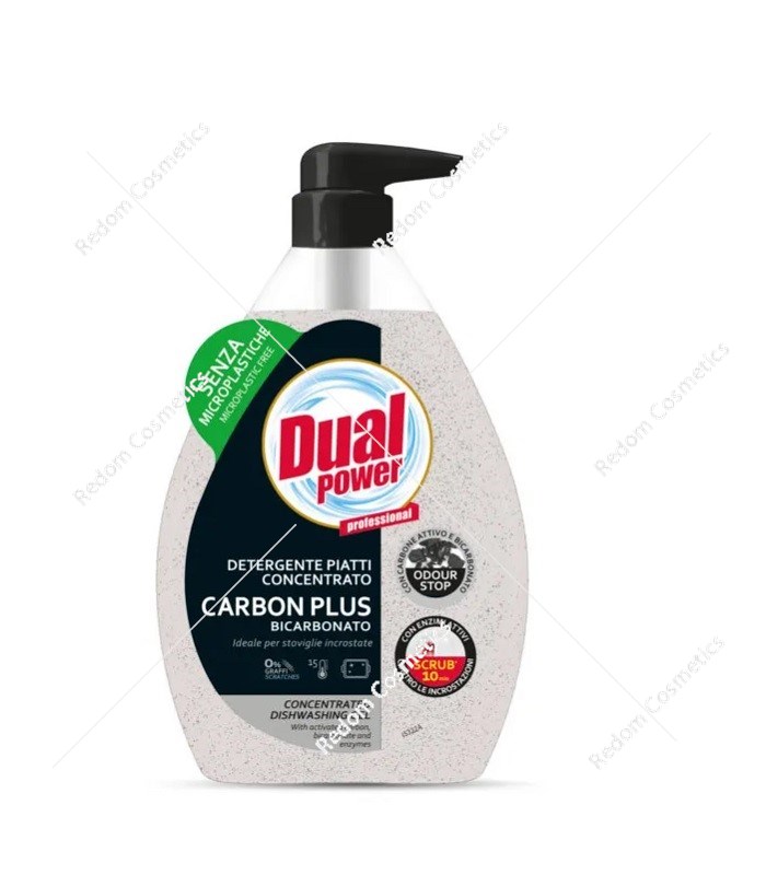 DUAL POWER  żel do mycia naczyń Bicarbonato, 600ml z pompką