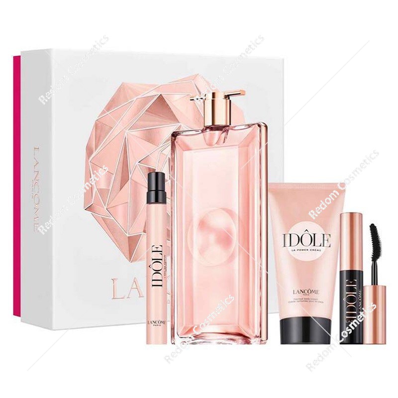 Lancome Idole woda perfumowana 100 ml spray + woda perfumowana 10 ml + mleczko do ciała 50 ml + mascara 2.5 ml