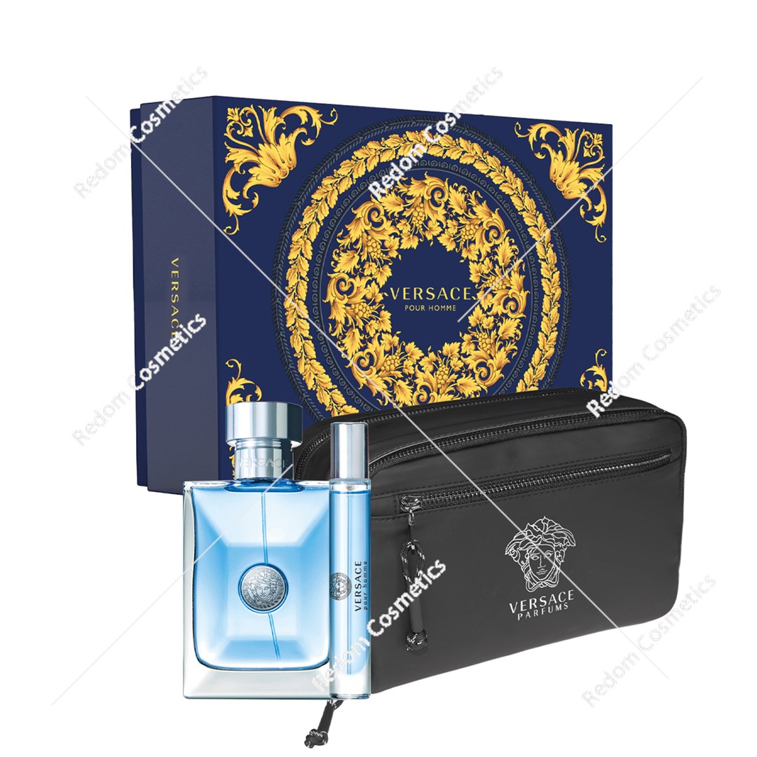 Versace Pour Homme woda toaletowa 100 ml spray + woda toaletowa 10 ml + kosmetyczka