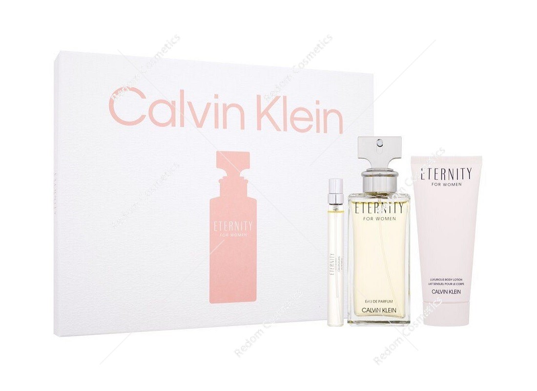 Calvin Klein Eternity woda perfumowana 100 ml spray + woda perfumowana 10 ml + balsam do ciała 100 ml