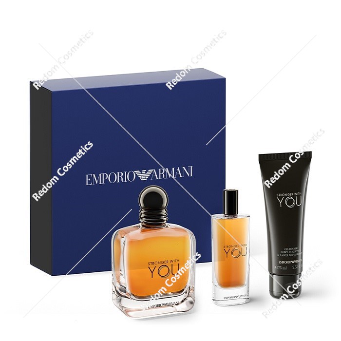 Giorgio Armani Emporio Stronger with You Men woda toaletowa 100 ml spray+ żel pod prysznic 75 ml+ woda toaletowa 15 ml