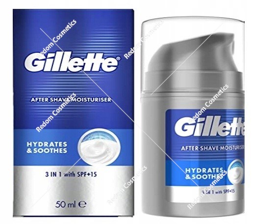 Gillette Hydrates&Soothes Krem po goleniu 3w1 SPF15 50 ml