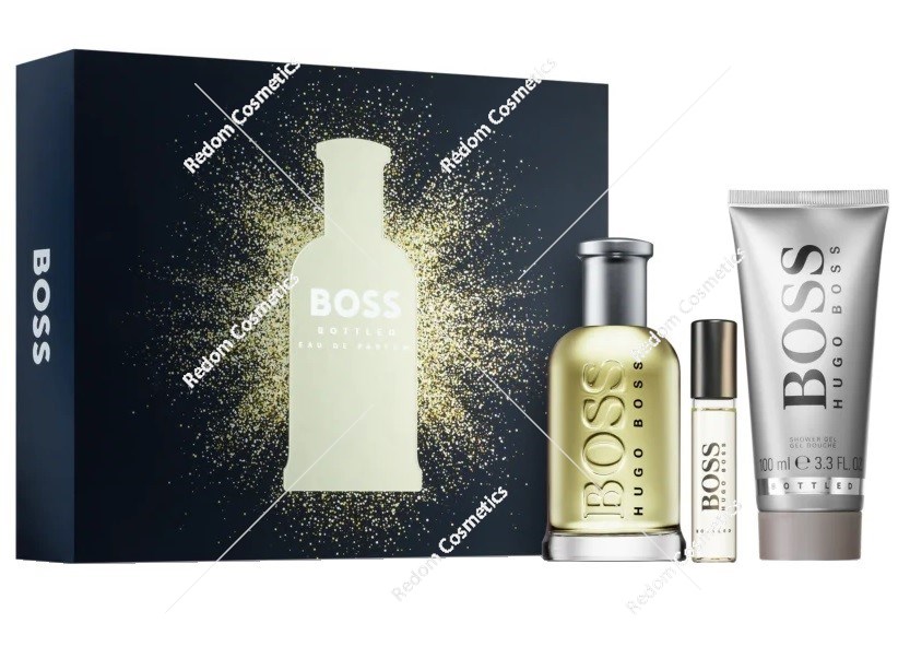 Hugo Boss Bottled woda toaletowa 100 ml + woda toaletowa 10 ml spray + żel pod prysznic 100 ml