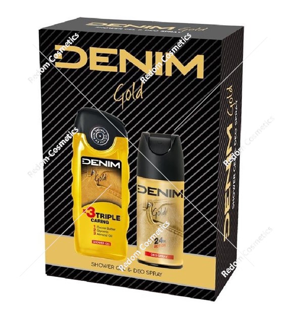 Denim Gold zestaw dezodorant 150 ml + żel pod prysznic 250 ml