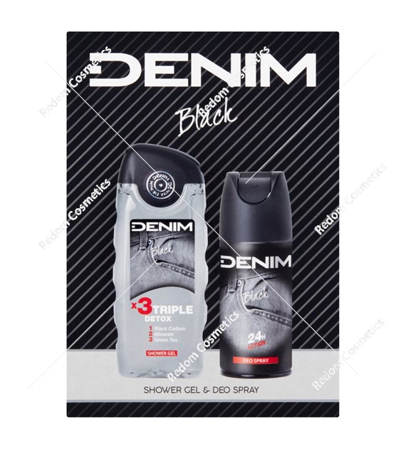 Denim Black zestaw dezodorant 150 ml + żel pod prysznic 250 ml